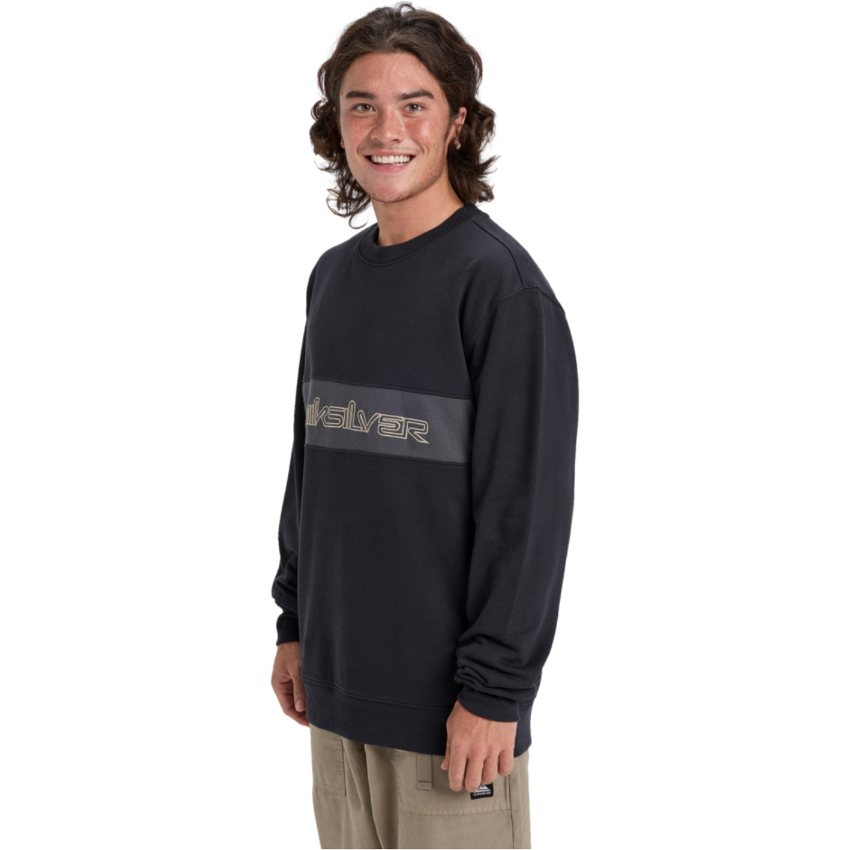 2025 Quiksilver Mens CB Crewneck Fleece EQYFT05152 - Black